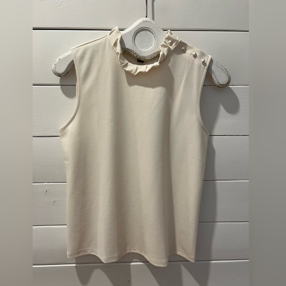 ANN TAYLOR Sleeveless Ruffle Top – Size S